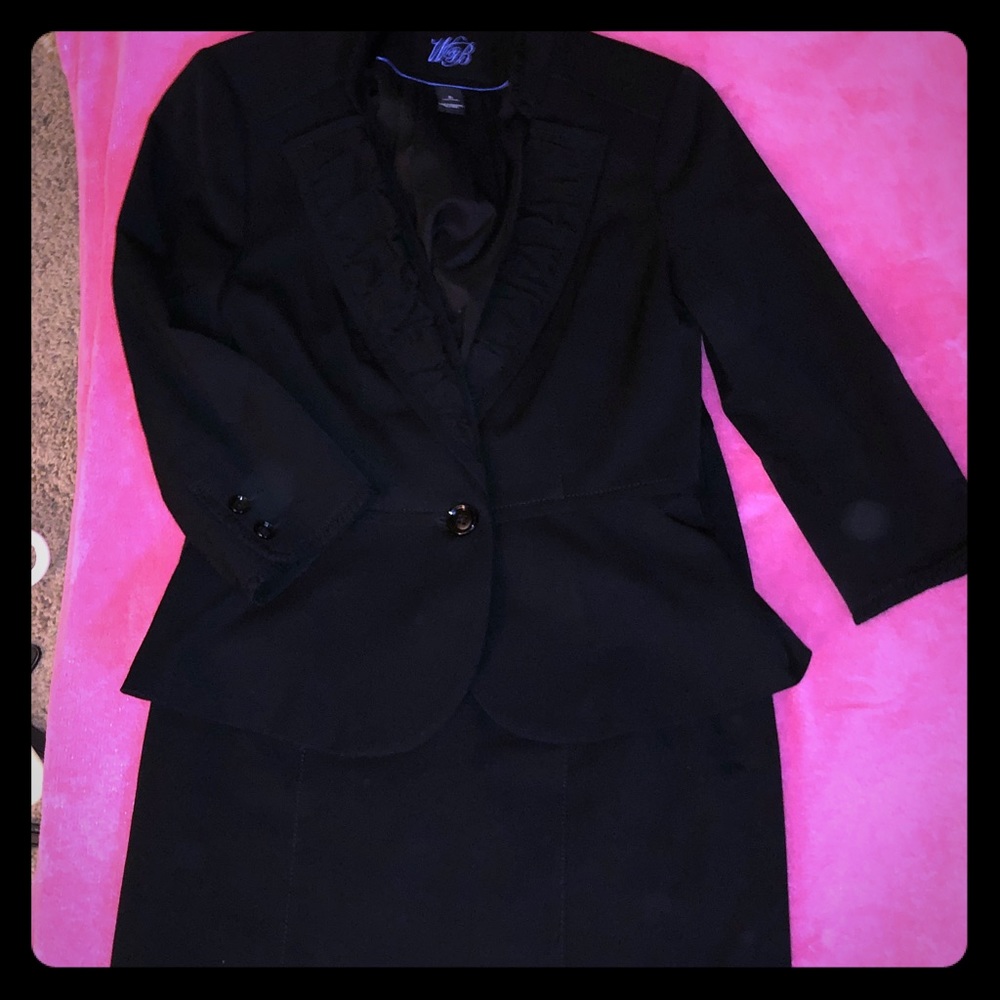 Two piece black business suit